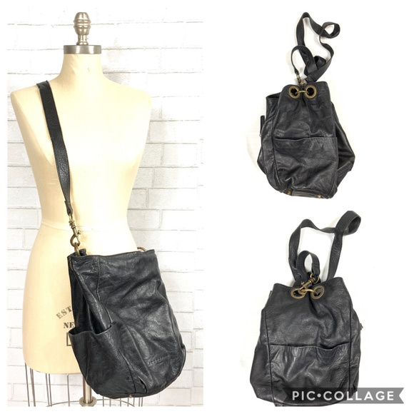 Liebeskind Black Leather Crossbody / Bucket Bag
